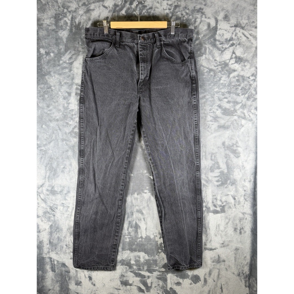 Wrangler Rustler Men's Black Jeans 34x34 Straight Leg RN 130273